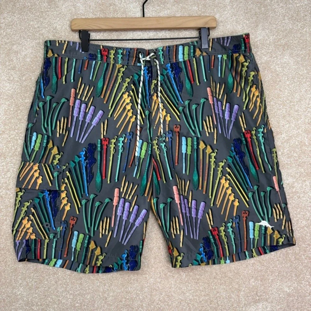 Tommy Bahama Swim Trunks Mens Size‎ XL Tropical Hawaiian Tiki Vacation